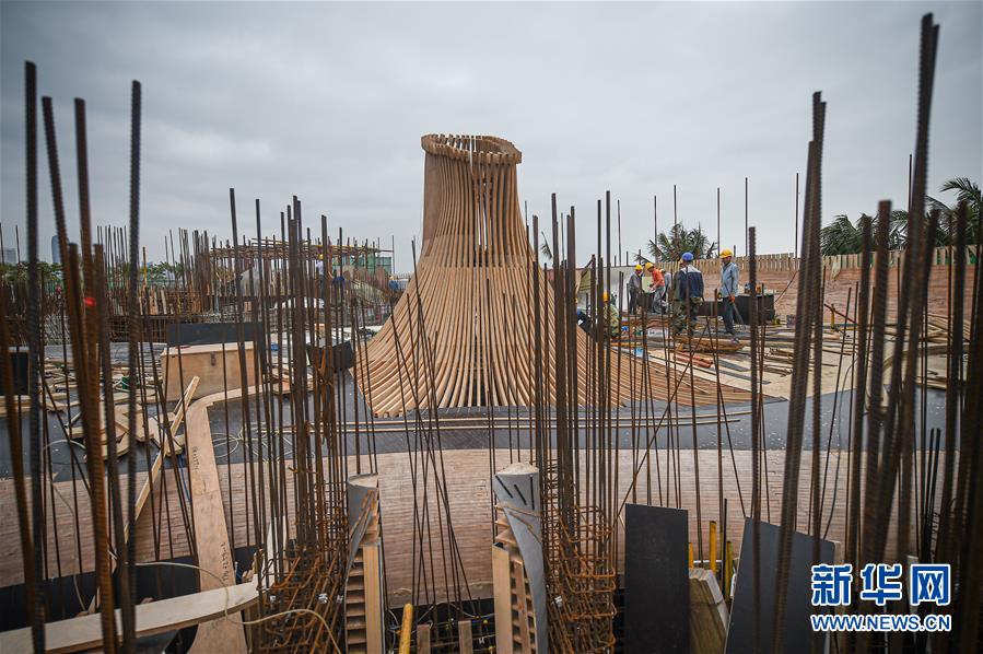 （新華視界）（4）?？跒吃贫磮D書館施工忙